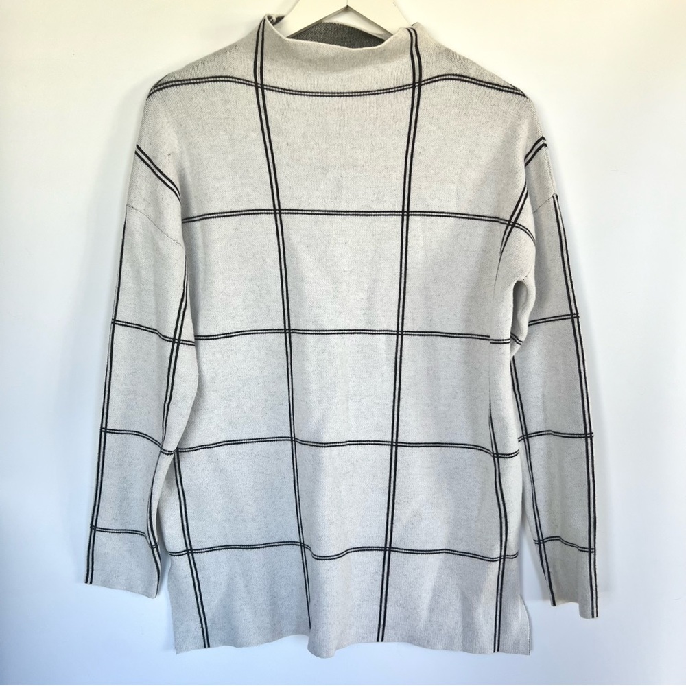 ELIE TAHARI Windowpane Black White Sweater - Picture 2 of 9